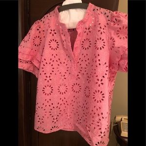 J Crew eyelet top